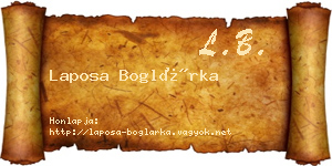Laposa Boglárka névjegykártya